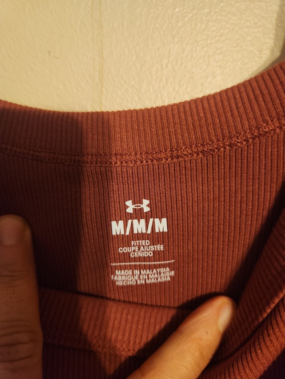 Under Armour Ribbed Crop Tank Top - Rust Brown - Picture 3 of 3